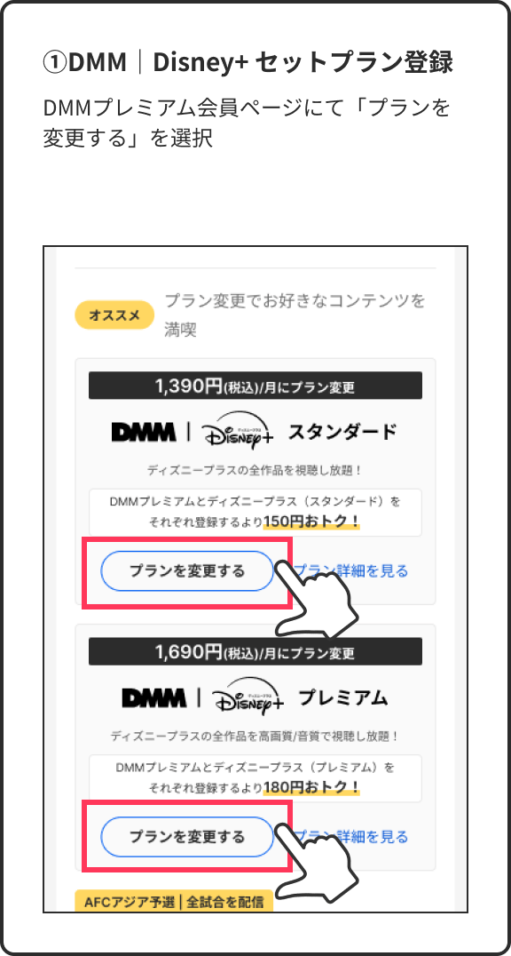 ①DMM｜Disney+ セットプラン登録
